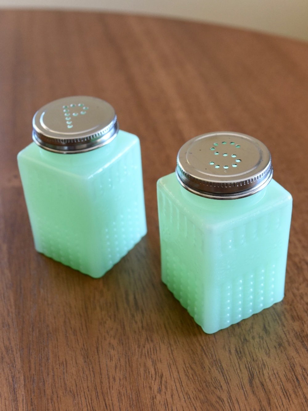 Sur La Table Jadeite Salt & Pepper Shaker